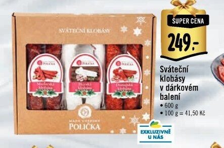 Sváteční klobásy v dárkovém balení