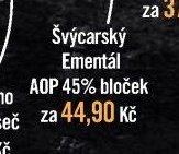 Švýcarský Ementál AOP 45% bloček