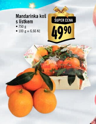 Mandarinka koš s lístkem