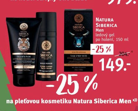 NATURA SIBERICA Men ledový gel po holení, 150 ml