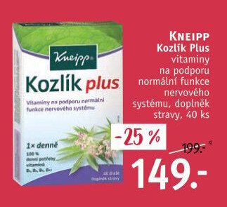 KNEIPP Kozlík Plus vitamíny na podporu normální funkce nervového systému, 40 ks