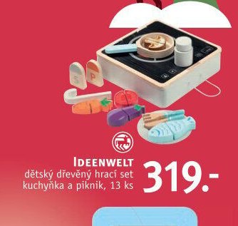 IDEENWELT dětský dřevěný hrací set kuchyňka a piknik