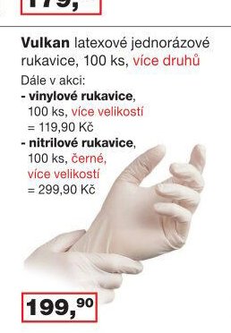 Vulkan latexové jednorázové rukavice