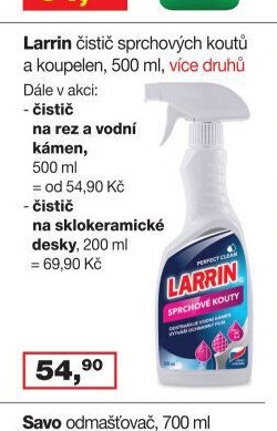 Larrin čistič sprchových koutů a koupelen, 500 ml