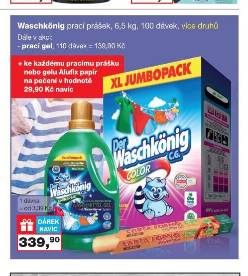 Waschkönig prací prášek, 6,5 kg