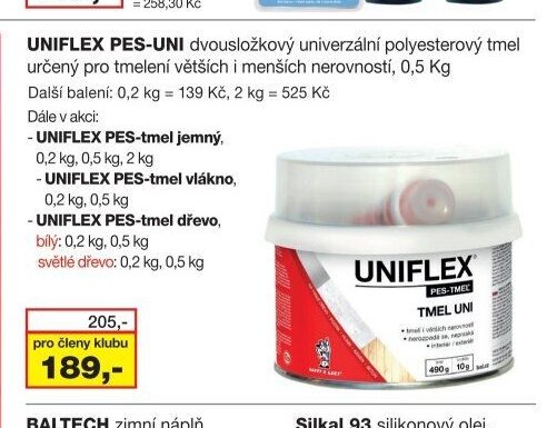 UNIFLEX PES-UNI polyesterový tmel, 0,5 kg