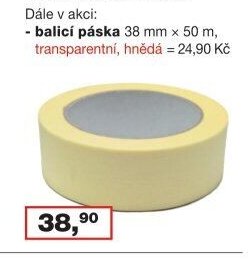 Mako třídenní zakrývací lepicí páska do 60 °C, 38 mm x 50 m