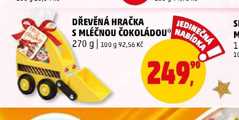 DŘEVĚNÁ HRAČKA S MLÉČNOU ČOKOLÁDOU