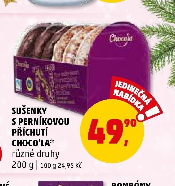 SUŠENKY S PERNÍKOVOU PŘÍCHUTÍ CHOCO'LA