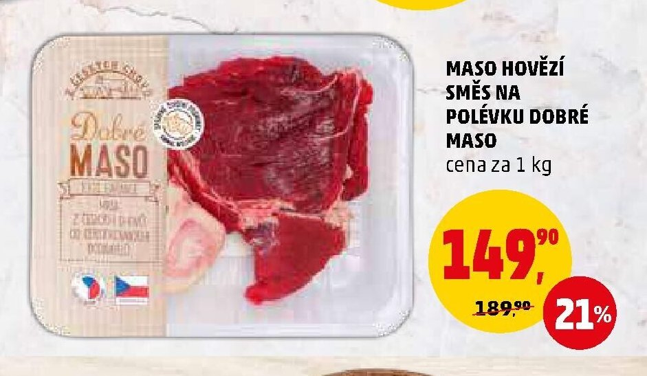 Maso hovězí směs na polévku Dobré maso