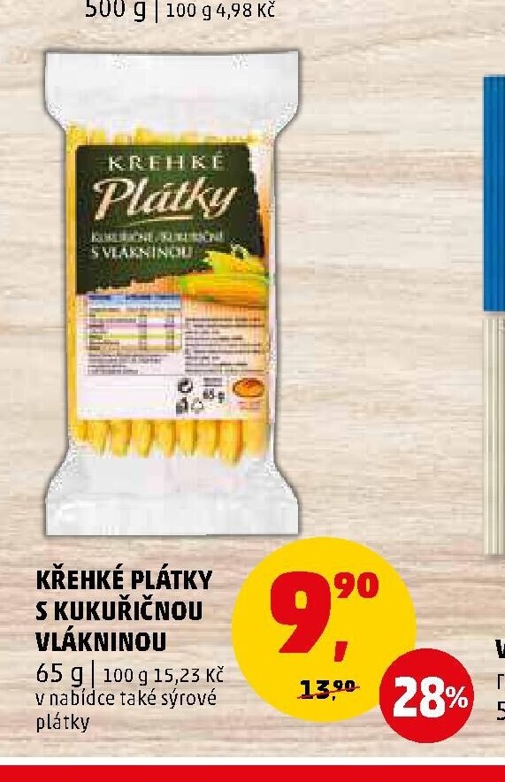Křehké plátky s kukuřičnou vlákninou