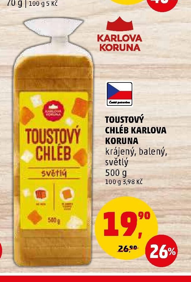 Toustový chléb Karlova Koruna