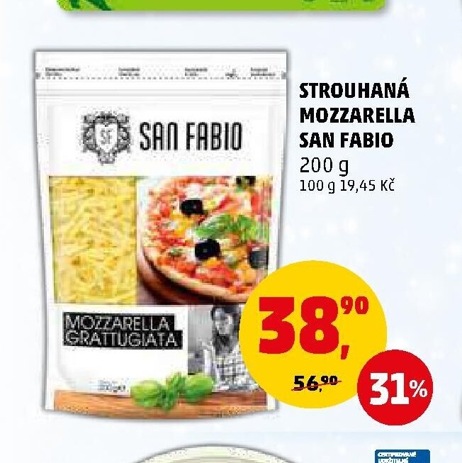 Strouhaná Mozzarella San Fabio