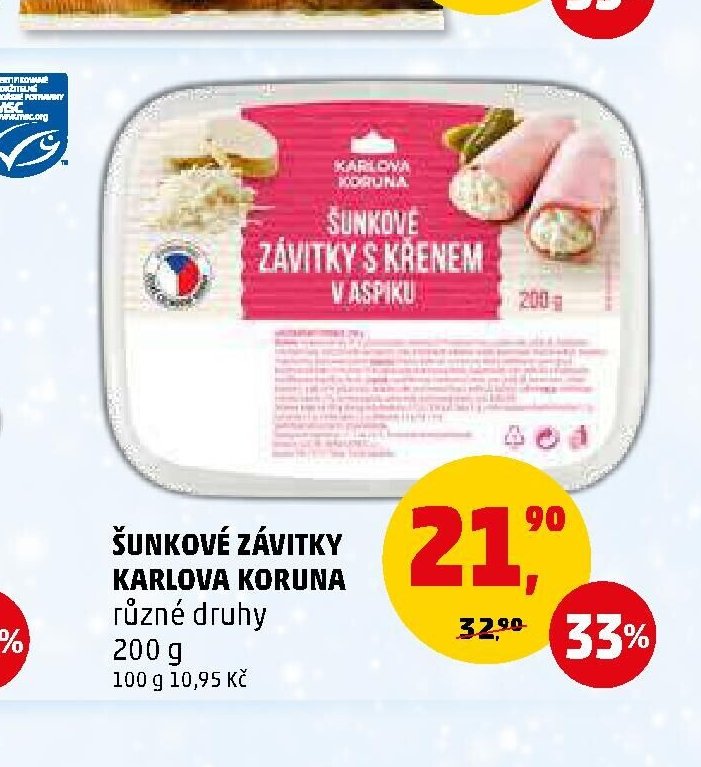 Šunkové závitky Karlova Koruna