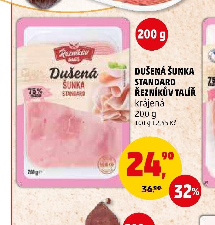 DUŠENÁ ŠUNKA STANDARD ŘEZNÍKŮV TALÍŘ