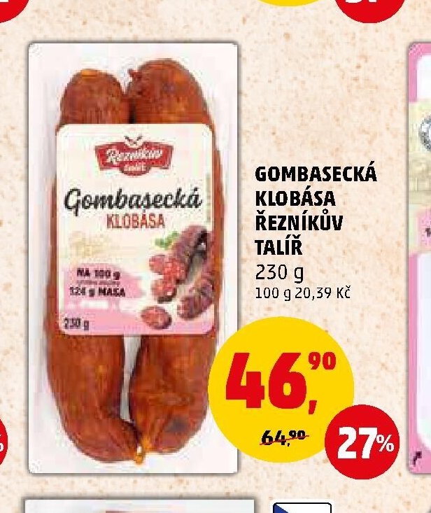 GOMBASECKÁ KLOBÁSA ŘEZNÍKŮV TALÍŘ