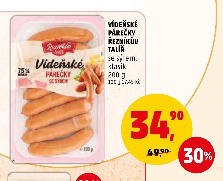 VÍDEŇSKÉ PÁREČKY ŘEZNÍKŮV TALÍŘ