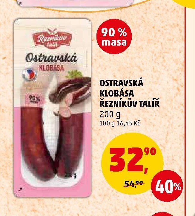 OSTRAVSKÁ KLOBÁSA ŘEZNÍKŮV TALÍŘ
