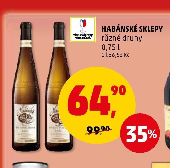 HABÁNSKÉ SKLEPY různé druhy 0,75 l