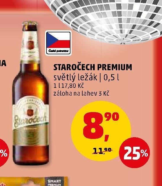 STAROČECH PREMIUM světlý ležák 0,5 l