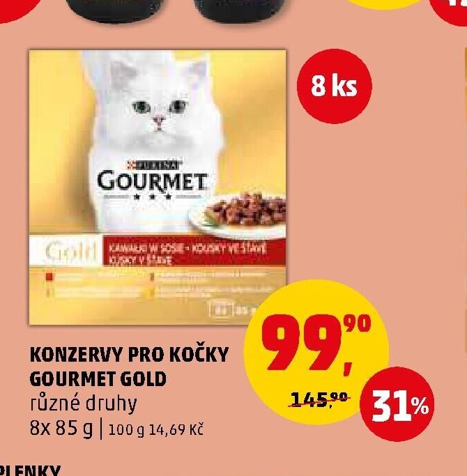 KONZERVY PRO KOČKY GOURMET GOLD různé druhy 8x 85 g