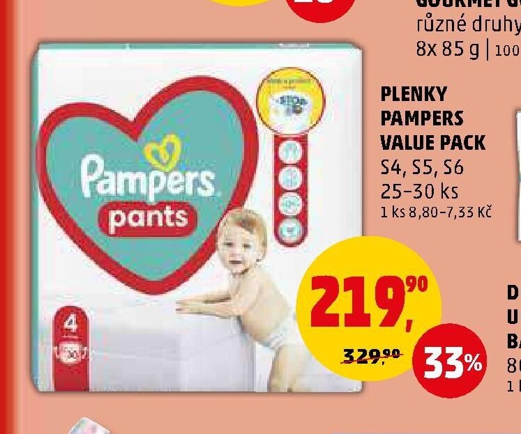 PLENKY PAMPERS VALUE PACK S4, S5, S6 25-30 ks