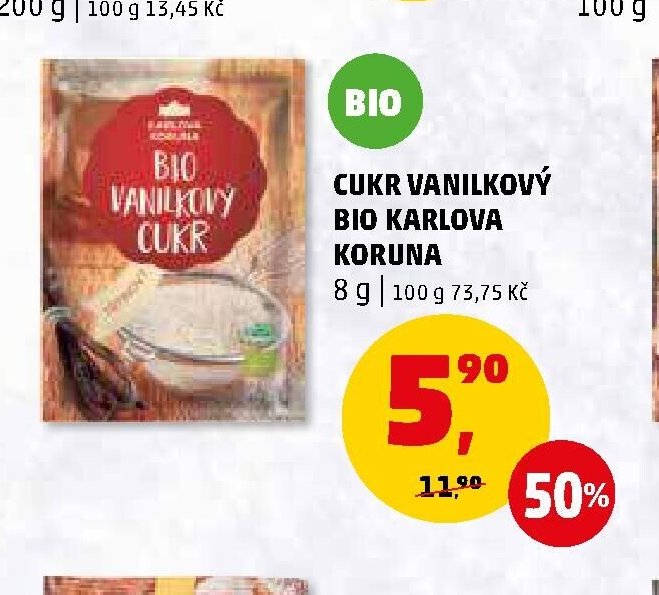Cukr vanilkový Bio Karlova Koruna 8 g