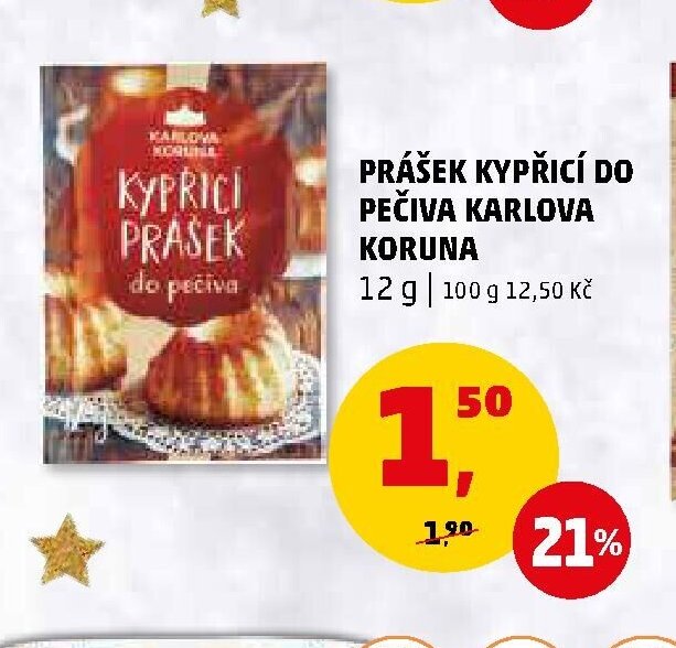 Prášek kypřicí do pečiva Karlova Koruna 12 g