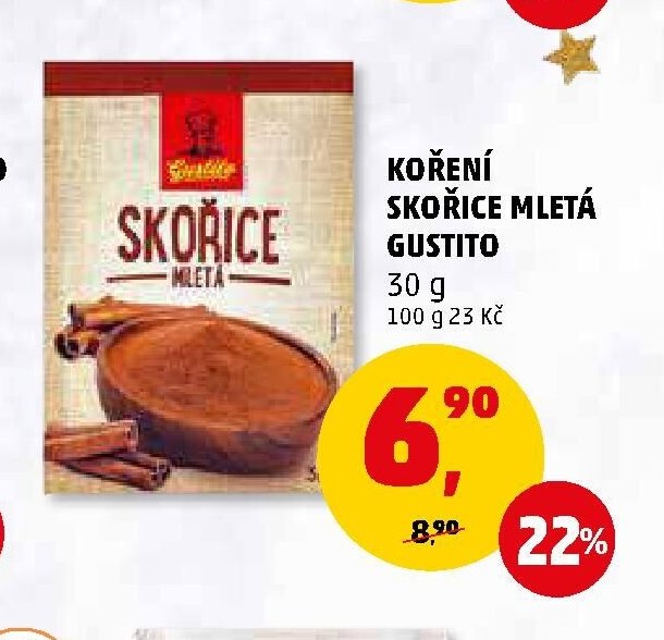 Koření skořice mletá Gustito 30 g