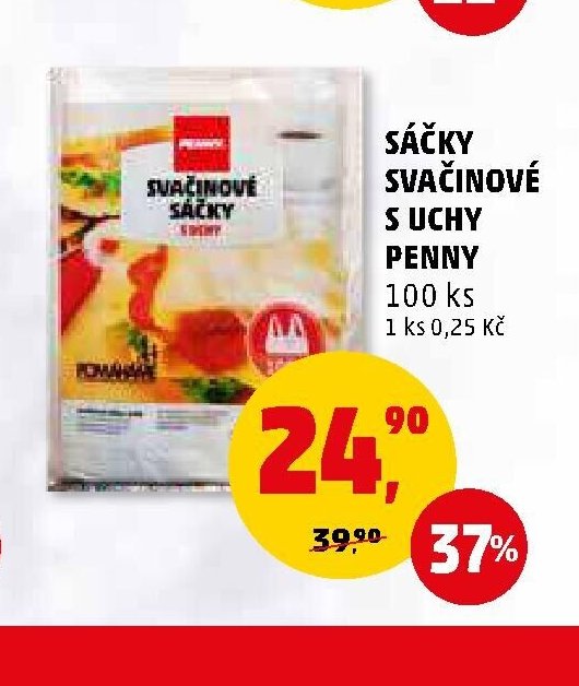Sáčky svačinové s uchy Penny 100 ks