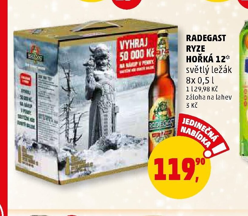Radegast Ryze Hořká 12* světlý ležák 8x 0,5 l