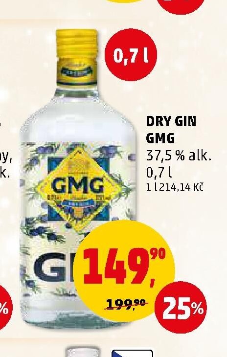 Dry Gin GMG 37,5 % alk. 0,7 l