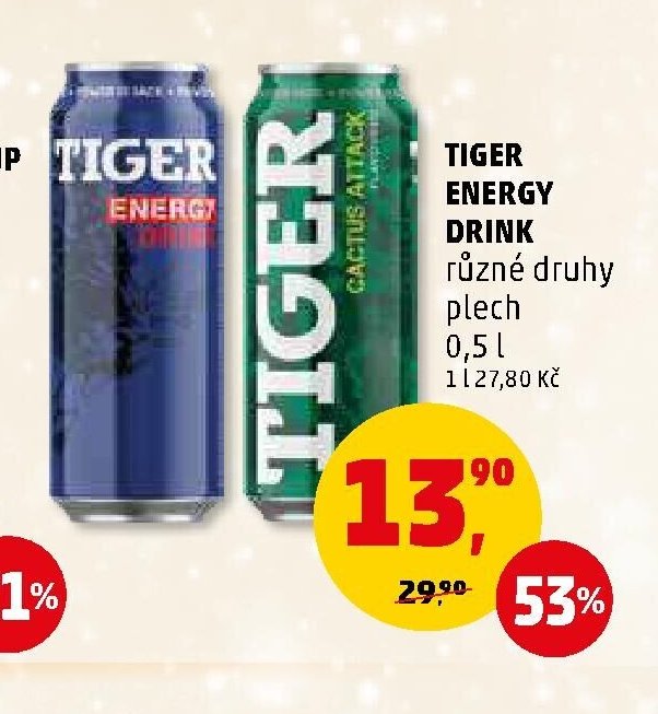 Tiger Energy Drink různé druhy 0,5 l
