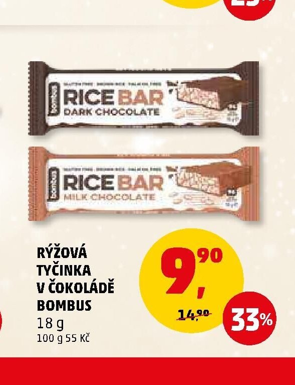 RÝŽOVÁ TYČINKA V ČOKOLÁDĚ BOMBUS