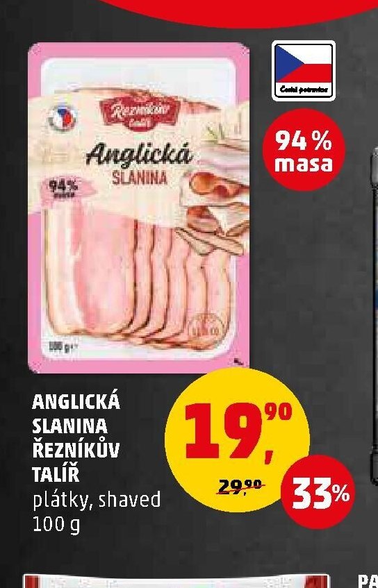 ANGLICKÁ SLANINA ŘEZNÍKŮV TALÍŘ plátky, shaved 100 g