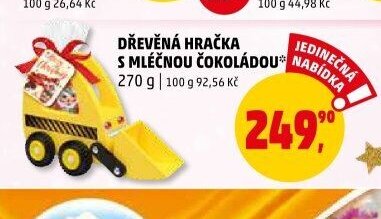DŘEVĚNÁ HRAČKA S MLÉČNOU ČOKOLÁDOU