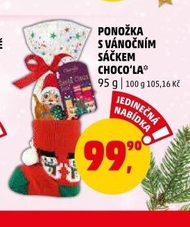 PONOŽKA S VÁNOČNÍM SÁČKEM CHOCO'LA