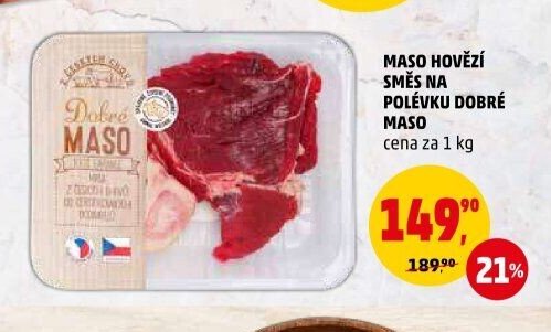 Maso hovězí směs na polévku Dobré maso