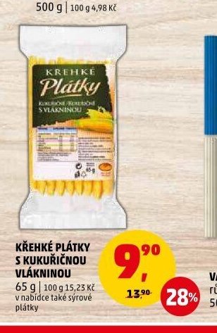Křehké plátky s kukuřičnou vlákninou