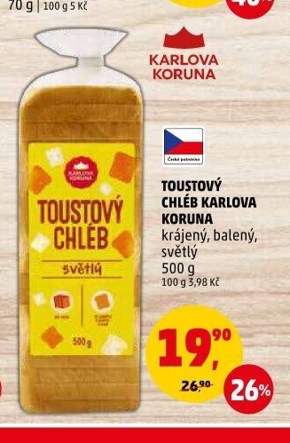 Toustový chléb Karlova Koruna