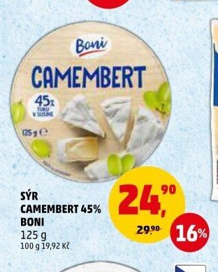 SÝR CAMEMBERT 45% BONI 125 g