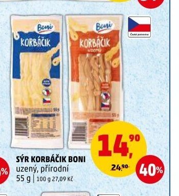 SÝR KORBÁČIK BONI uzený, přírodní 55 g