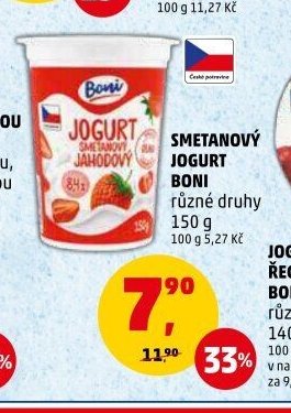 SMETANOVÝ JOGURT BONI různé druhy 150 g