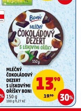 MLÉČNÝ ČOKOLÁDOVÝ DEZERT S LÍSKOVÝMI OŘÍŠKY BONI 150 g
