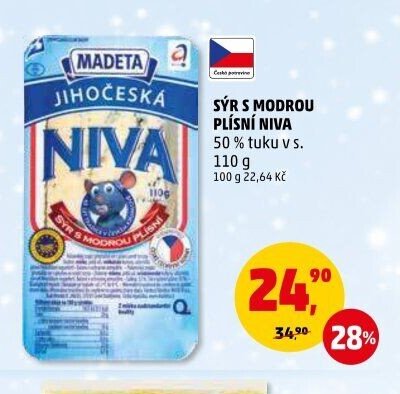 Sýr s modrou plísní Niva