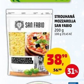 Strouhaná mozzarella San Fabio