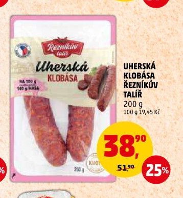 UHERSKÁ KLOBÁSA ŘEZNÍKŮV TALÍŘ