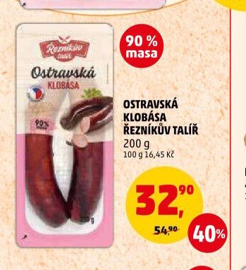 Ostravská klobása Řezníkův talíř