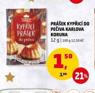 PRÁŠEK KYPŘÍCÍ DO PEČIVA KARLOVA KORUNA
