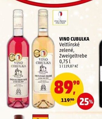 Vino Cibulka Veltlínské zelené, Zweigeltrebe 0,75 l